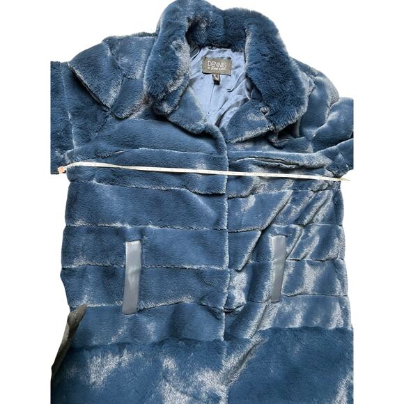 QVC Dennis Basso Regular Pelted Faux Fur Jacket w/ Stand Collar NAVY NWOT SIZE L - Picture 8 of 8
